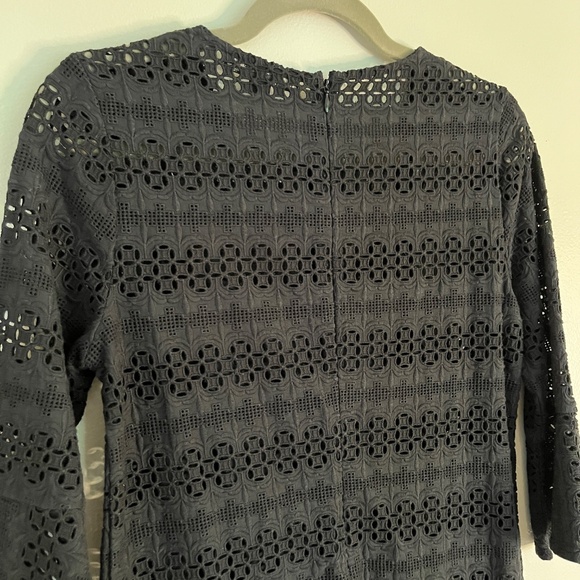 ALL SAINTS "Dakota" Black Eyelet Lace Ruffled Bell-Sleeved Dress Size 4 - Picture 7 of 9